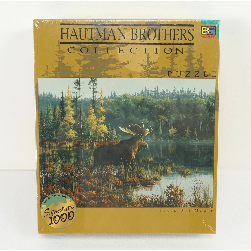 NEW Hautman Brothers Black Bay Moose Signature 1000 Jigsaw Puzzle Buffalo Games